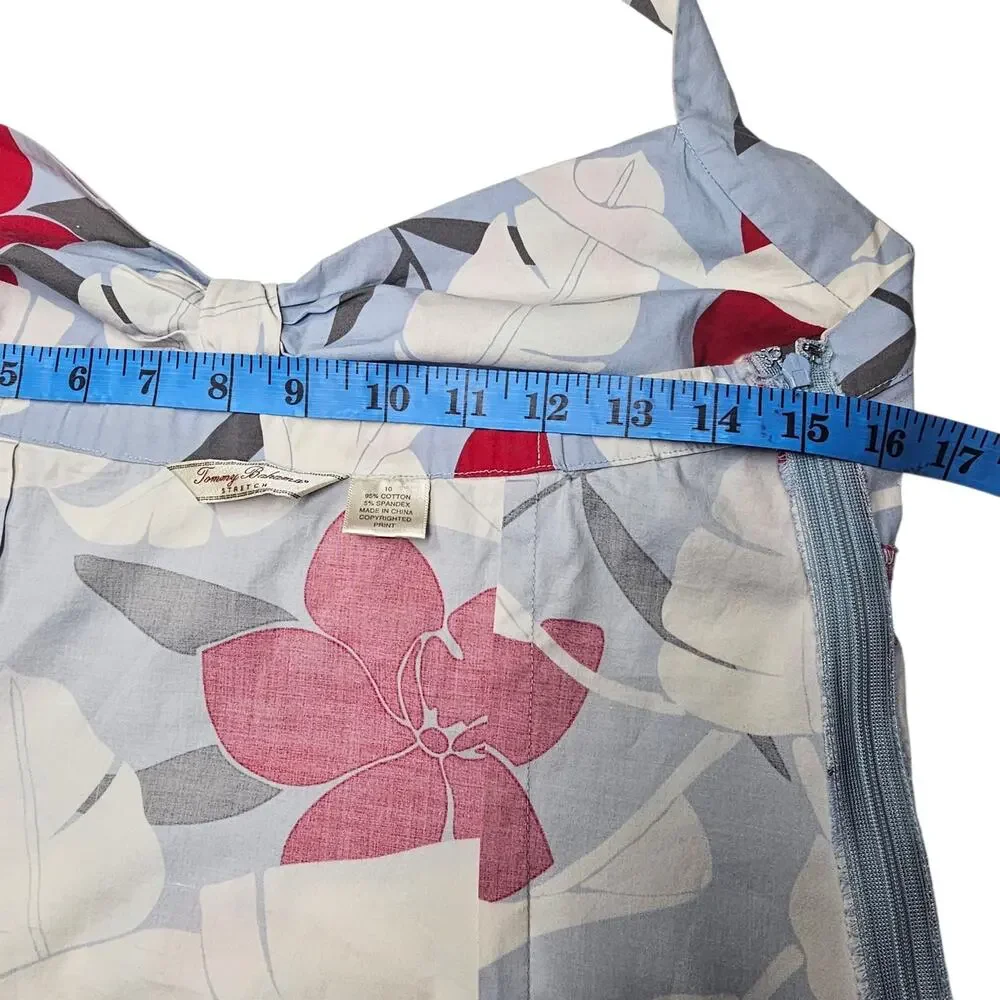 Tommy Bahama Stretch Colorful Hibiscus Floral Halter Midi Dress Size 10